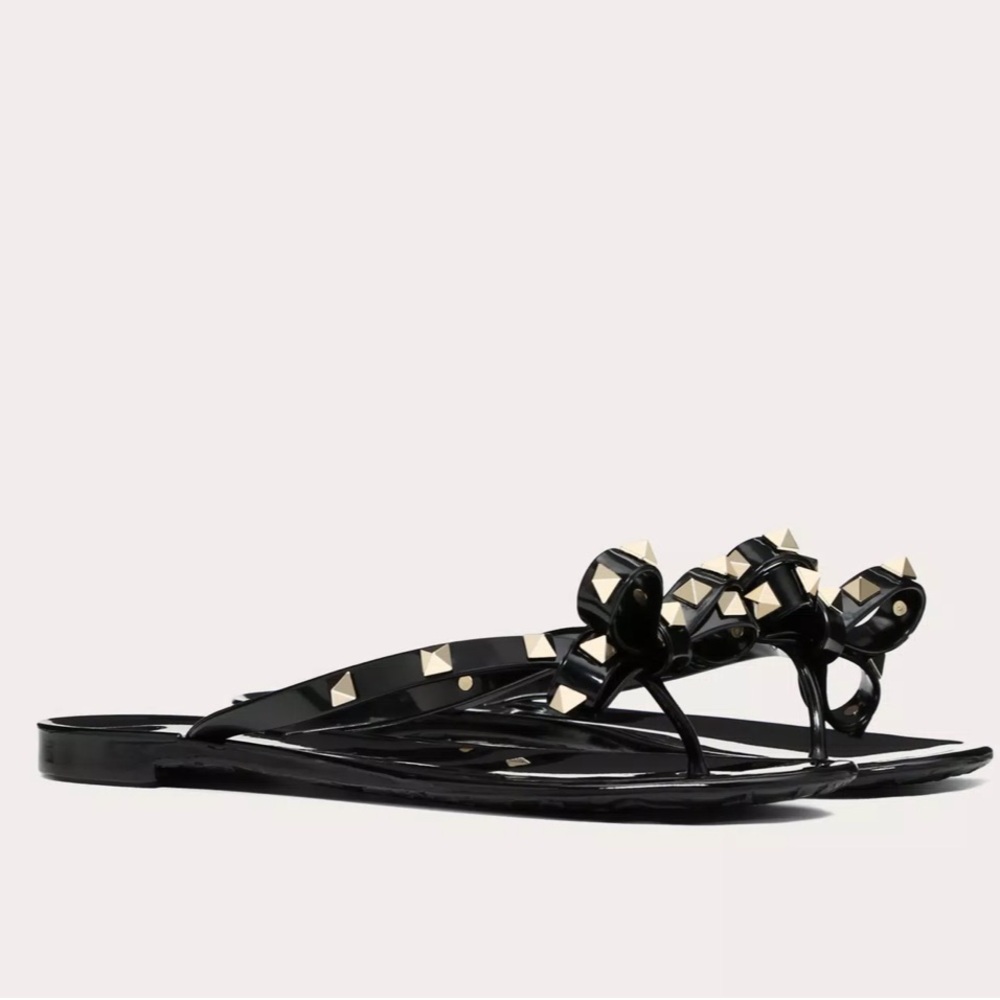 Valentino Rubber Rockstud Thong